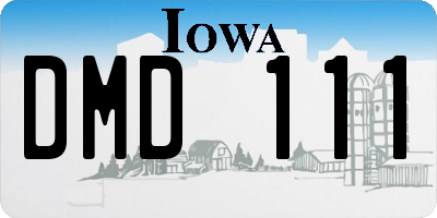IA license plate DMD111
