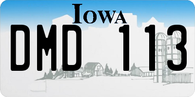 IA license plate DMD113