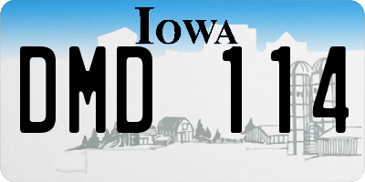 IA license plate DMD114