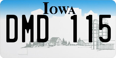 IA license plate DMD115