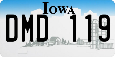 IA license plate DMD119