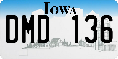 IA license plate DMD136