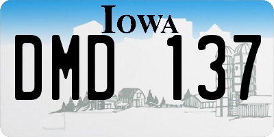 IA license plate DMD137