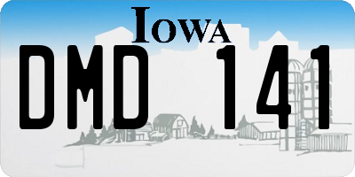 IA license plate DMD141