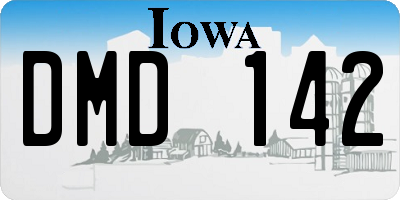 IA license plate DMD142