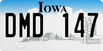 IA license plate DMD147