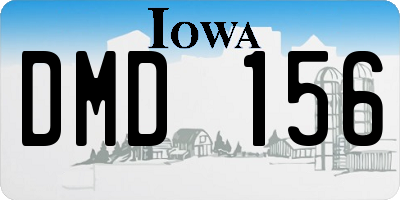 IA license plate DMD156