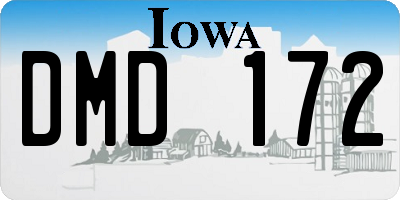 IA license plate DMD172