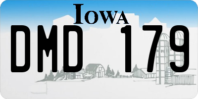 IA license plate DMD179