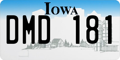 IA license plate DMD181