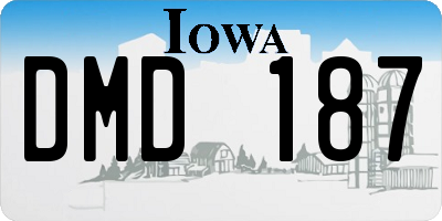 IA license plate DMD187
