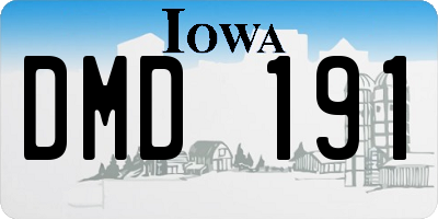 IA license plate DMD191