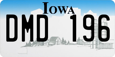 IA license plate DMD196