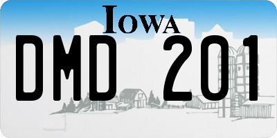 IA license plate DMD201