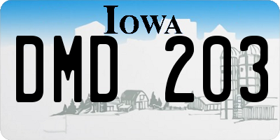 IA license plate DMD203