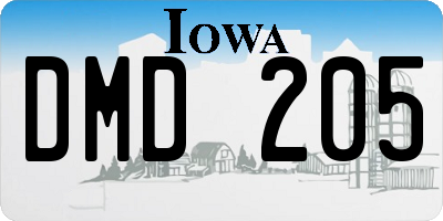 IA license plate DMD205