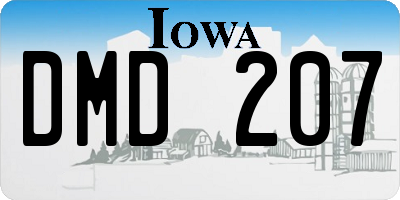 IA license plate DMD207