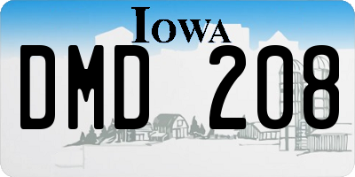 IA license plate DMD208