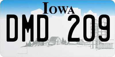IA license plate DMD209