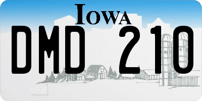 IA license plate DMD210