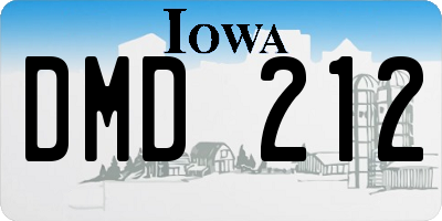 IA license plate DMD212