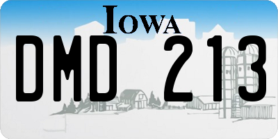IA license plate DMD213