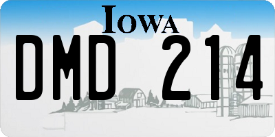 IA license plate DMD214