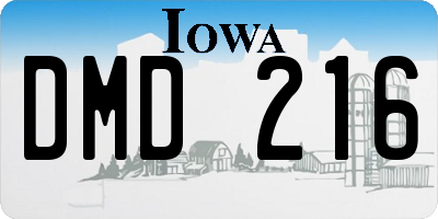 IA license plate DMD216