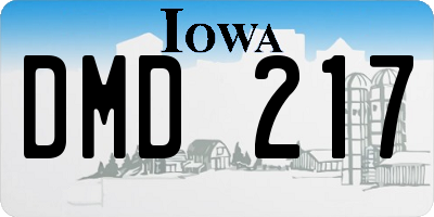 IA license plate DMD217