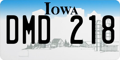 IA license plate DMD218