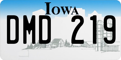 IA license plate DMD219