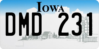 IA license plate DMD231