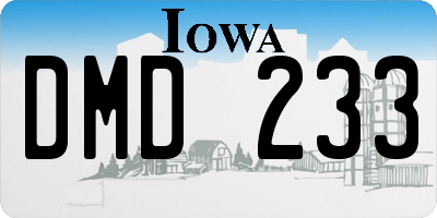 IA license plate DMD233