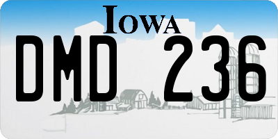 IA license plate DMD236