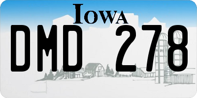 IA license plate DMD278