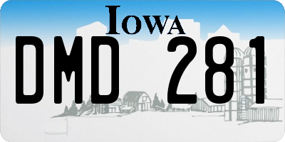 IA license plate DMD281