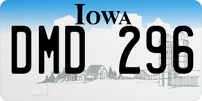 IA license plate DMD296