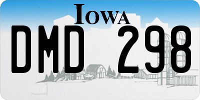 IA license plate DMD298