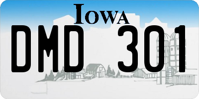 IA license plate DMD301