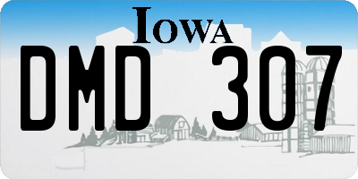 IA license plate DMD307