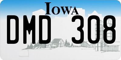 IA license plate DMD308