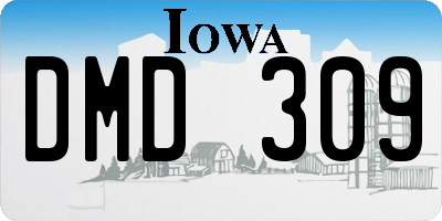 IA license plate DMD309