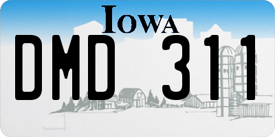 IA license plate DMD311