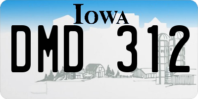 IA license plate DMD312