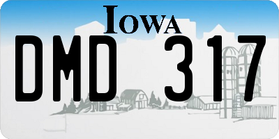 IA license plate DMD317