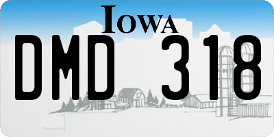 IA license plate DMD318