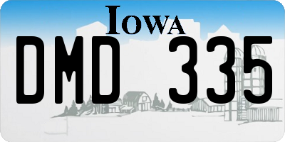 IA license plate DMD335
