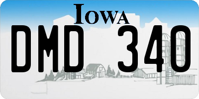 IA license plate DMD340