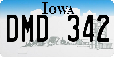 IA license plate DMD342
