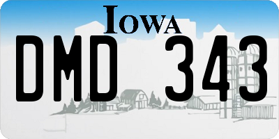 IA license plate DMD343